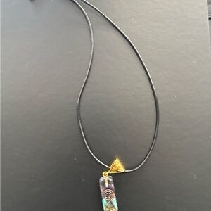 Artisan Gold and Chakra Multicolored Pendant Necklace